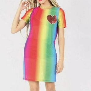 Iron Fist Somewhere Over the Rainbow Sheer Mesh Dress Swim Coverup